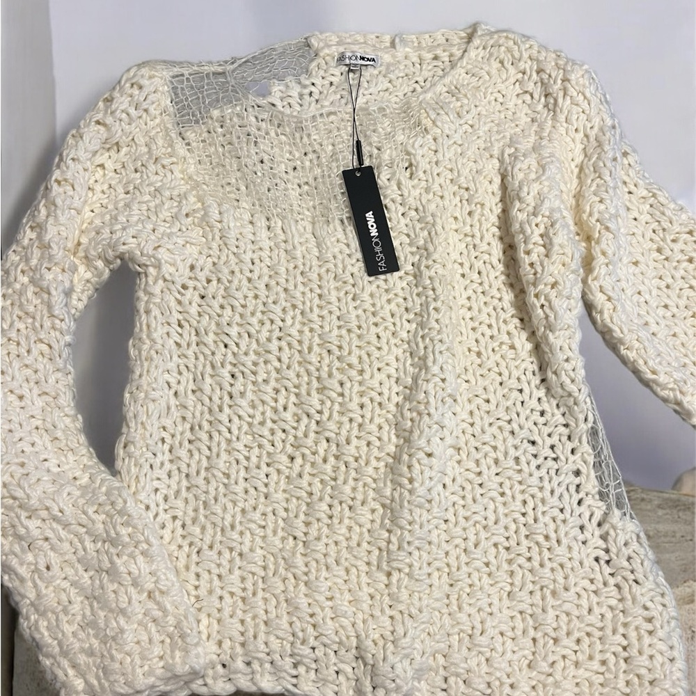 Fashion Nova Ivory Knit Sweater